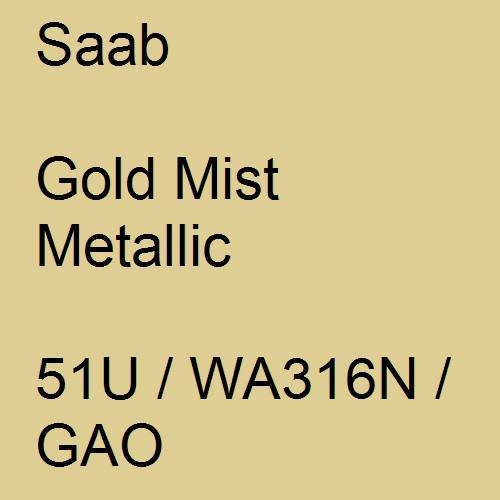 Saab, Gold Mist Metallic, 51U / WA316N / GAO.